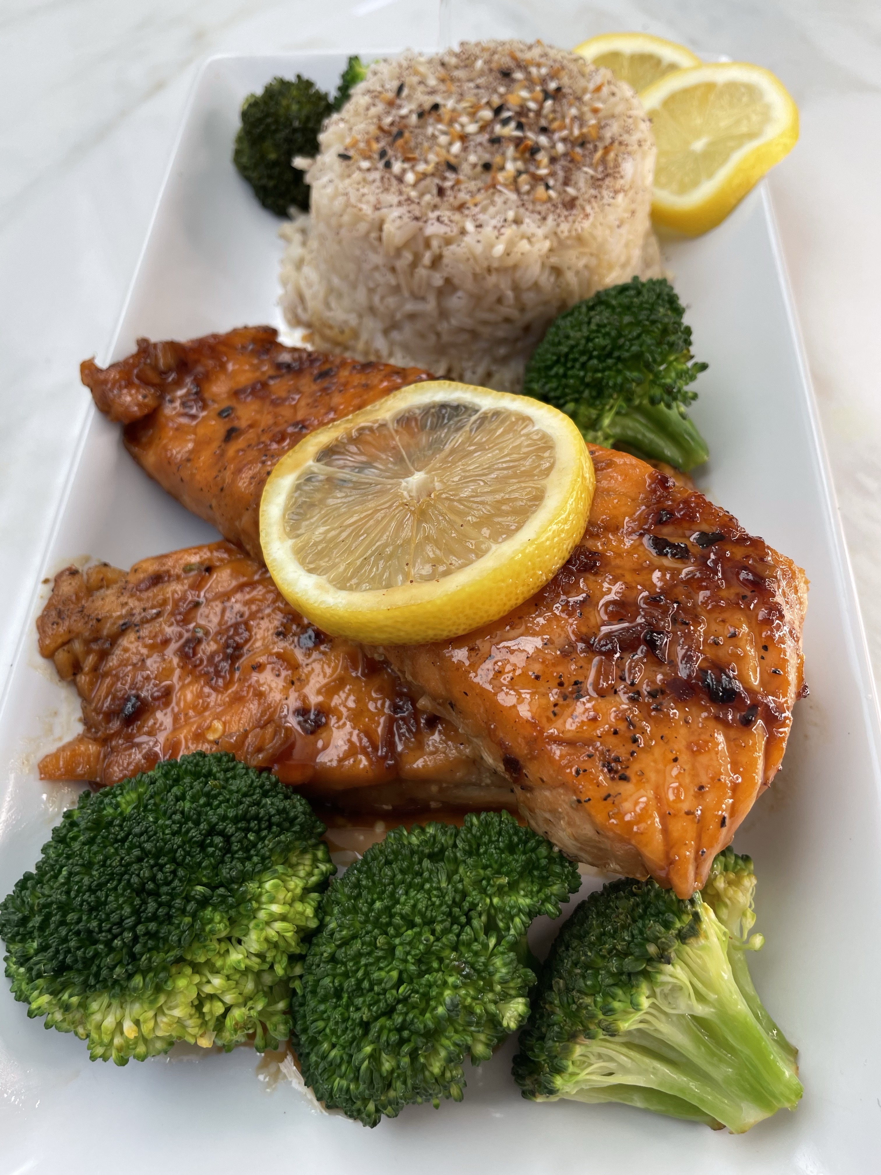 Honey Glazed Salmon With Lemon