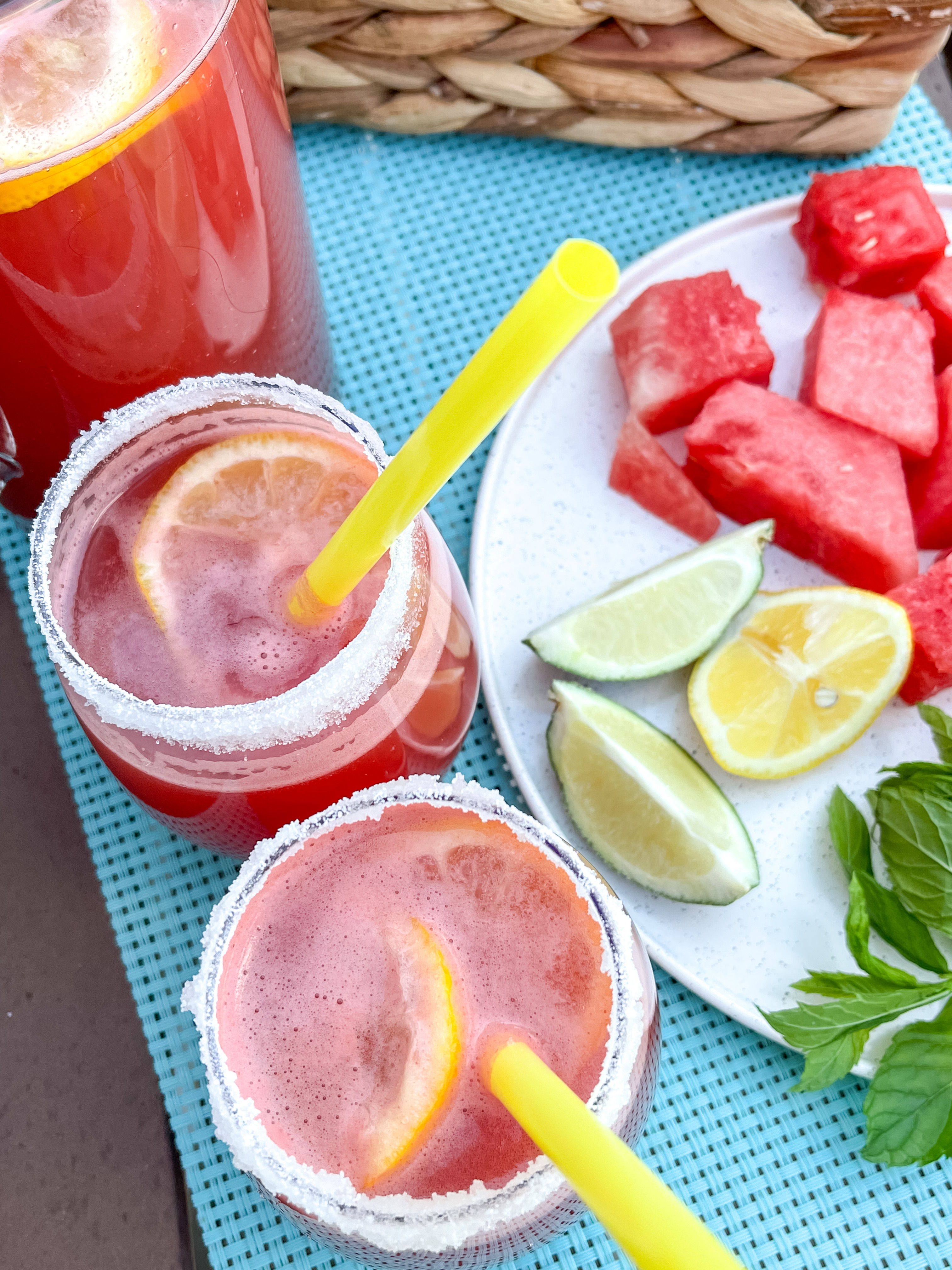 Refreshing Watermelon Punch with Lemon  mint