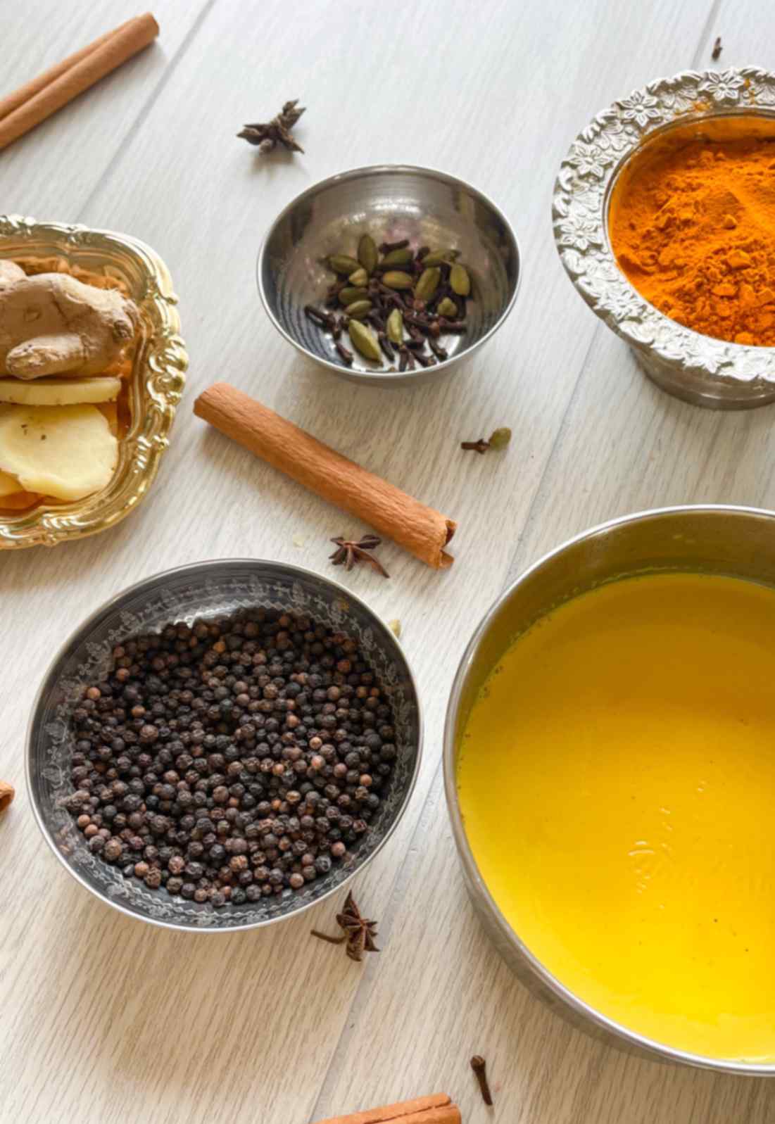 Turmeric golden milk ingredients