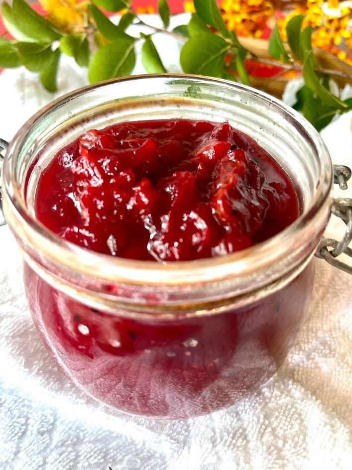 Delicious Cranberry Sauce in Jar 