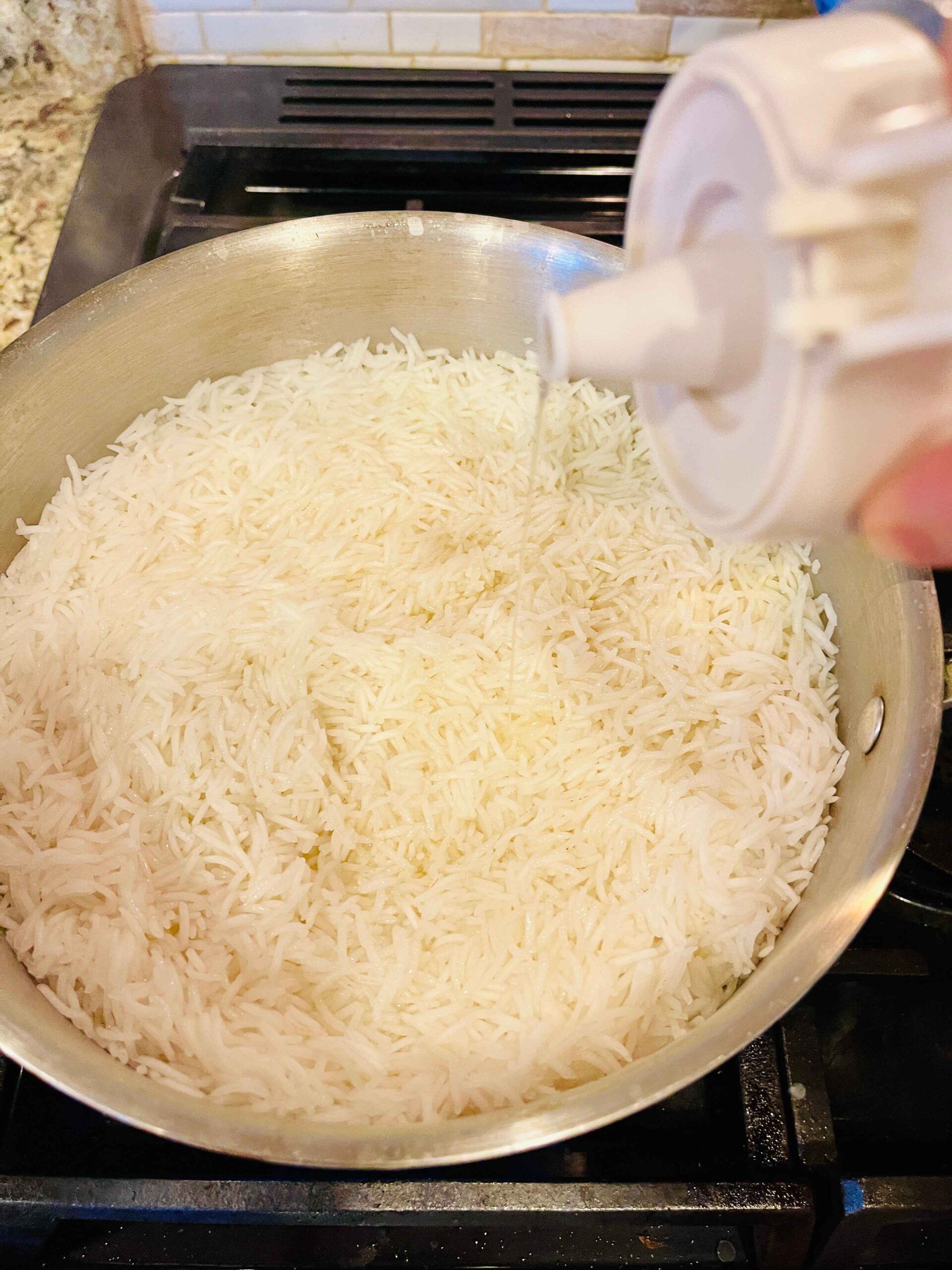 Basmati Rice adding the fat