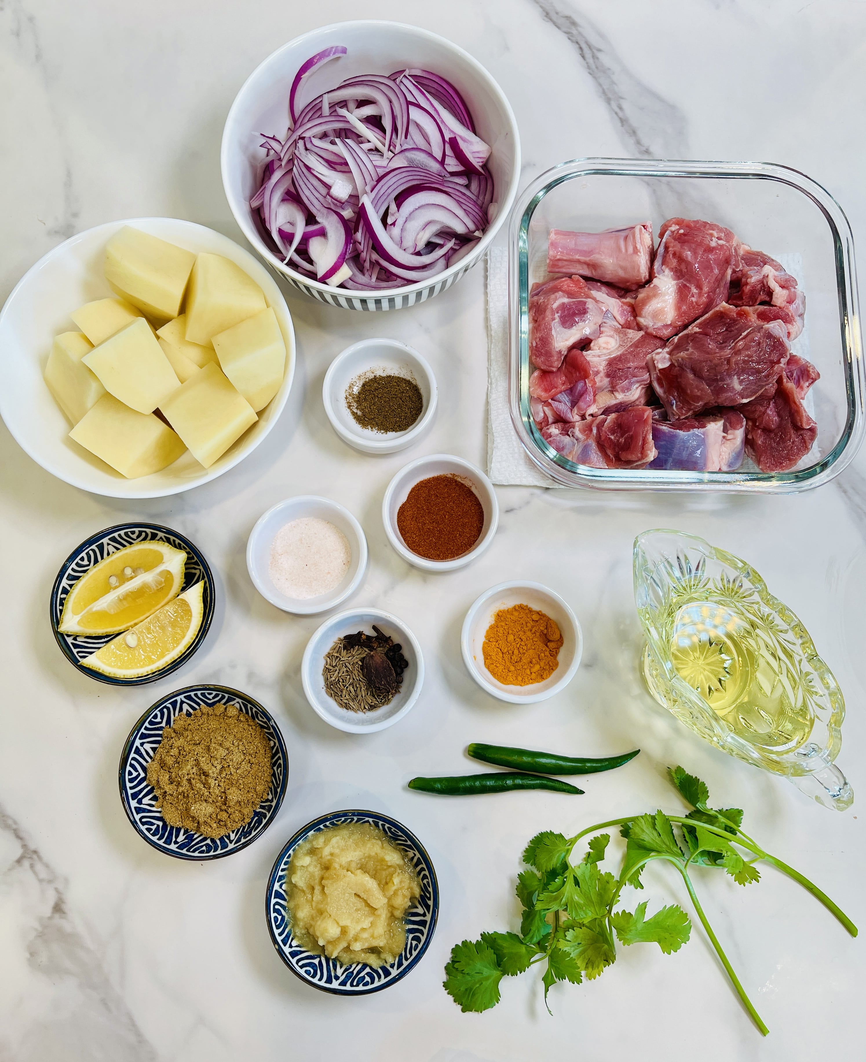 Ingredients for Aloo gosht