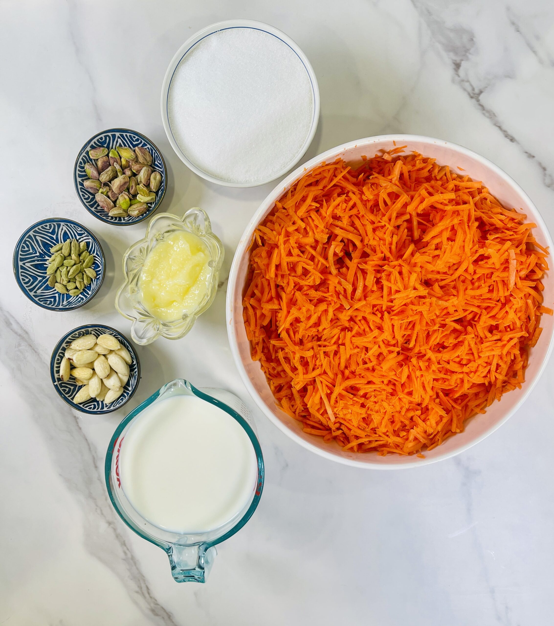 Ingredients for used for making Gajar Ka Halwa