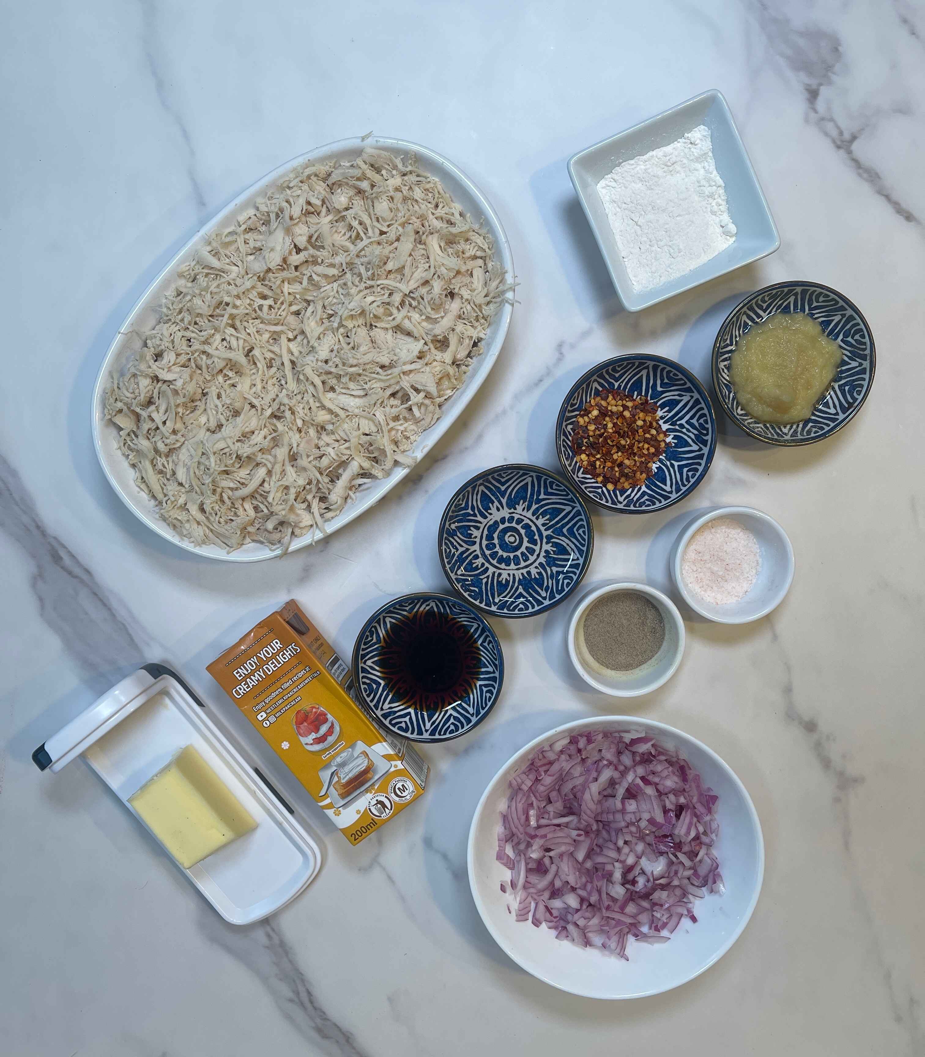 Ingredients for Chicken Puff Patties