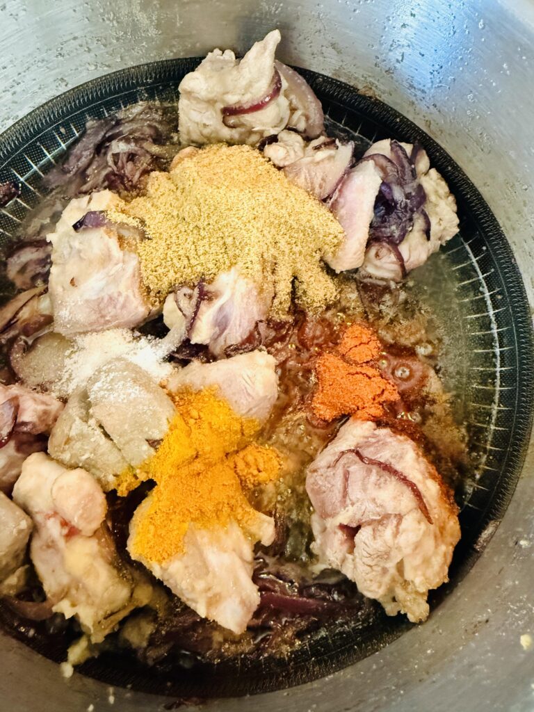 Goat curry ingredients