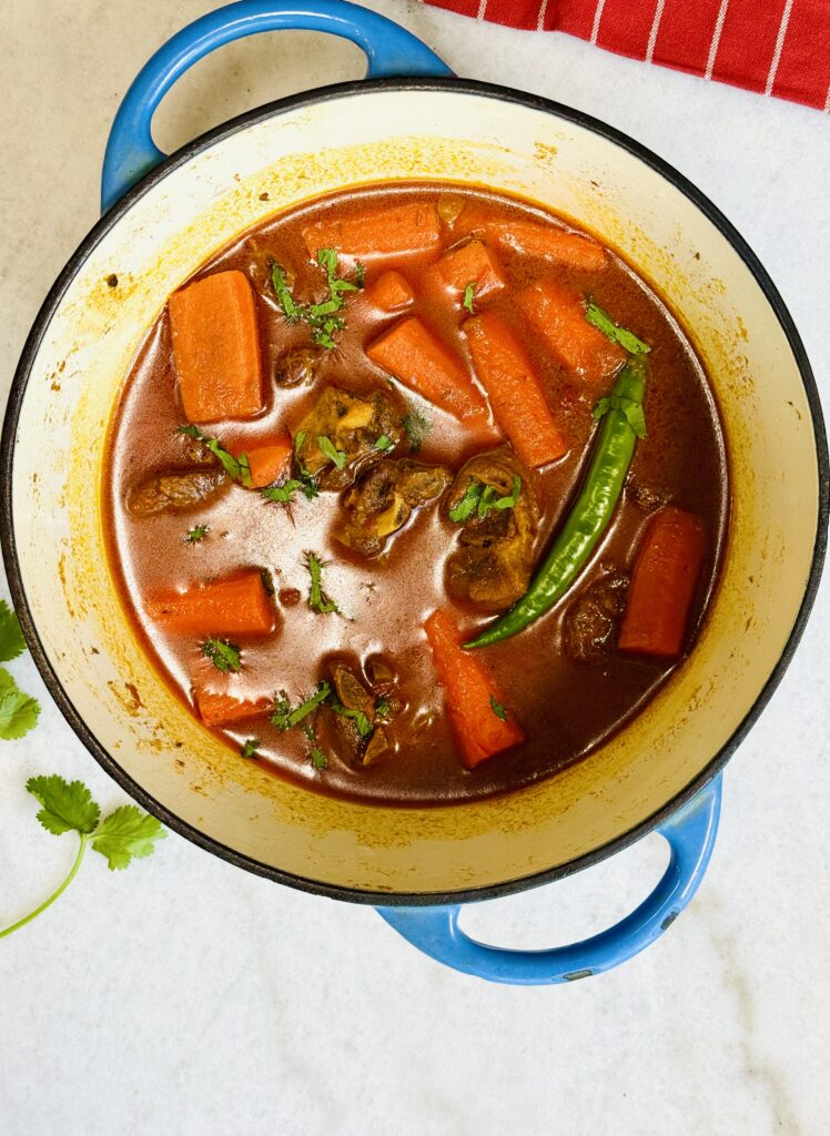 Easy Pakistani Gajar Gosht made with tender meat and carrots